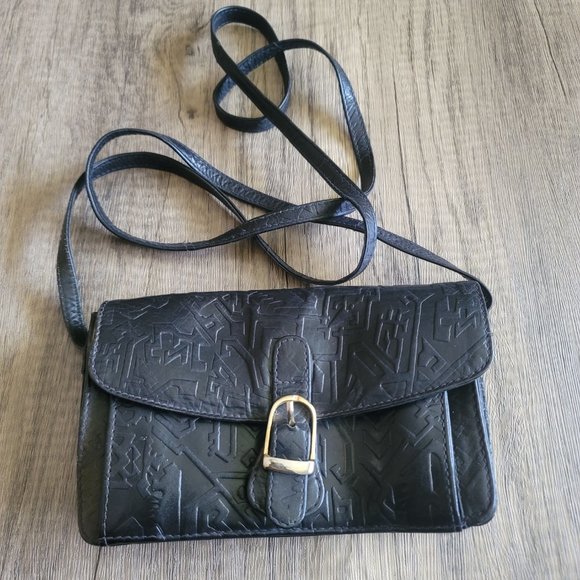 Genuine Leather Crossbody Purse, Black-Used in Excellent Condition - Picture 2 of 5